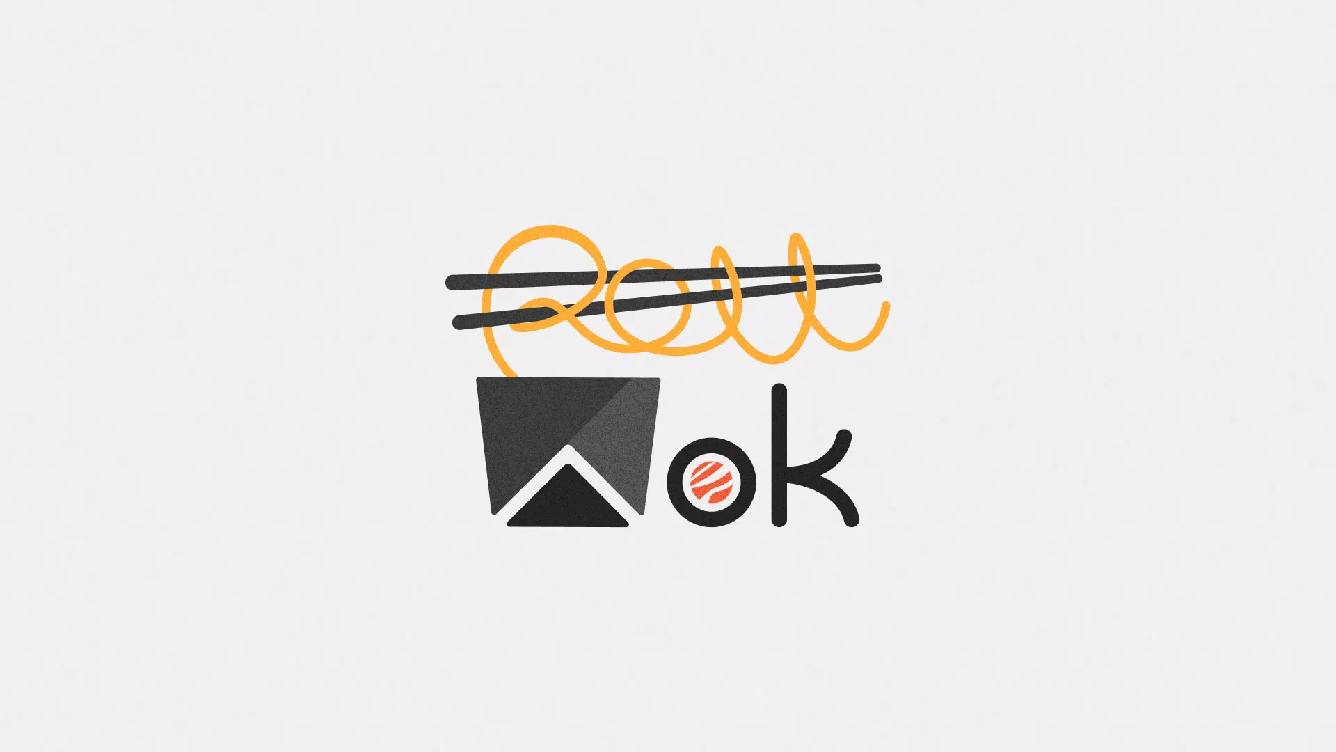 Разработка логотипа суши-бара «Roll Wok Club» в Родниках